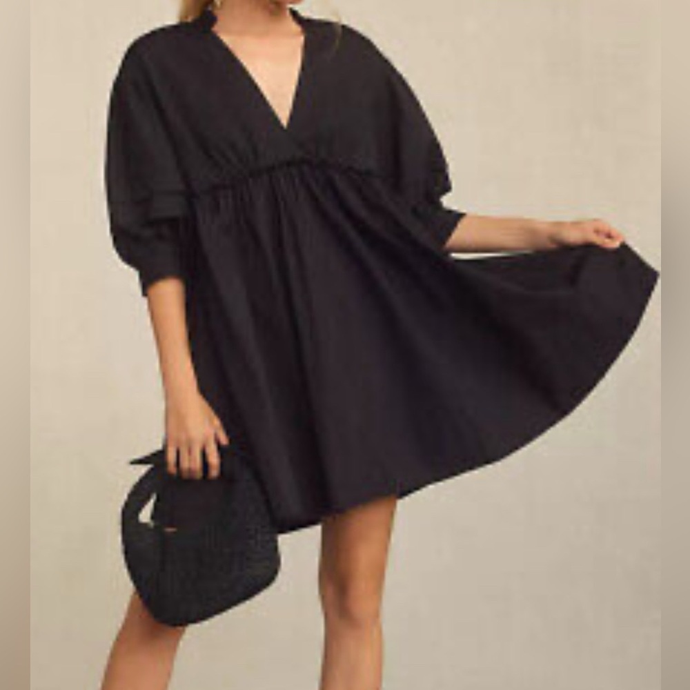 NWT MAEVE ANTHROPOLOGIE Tunic Dress Black Sz XXS